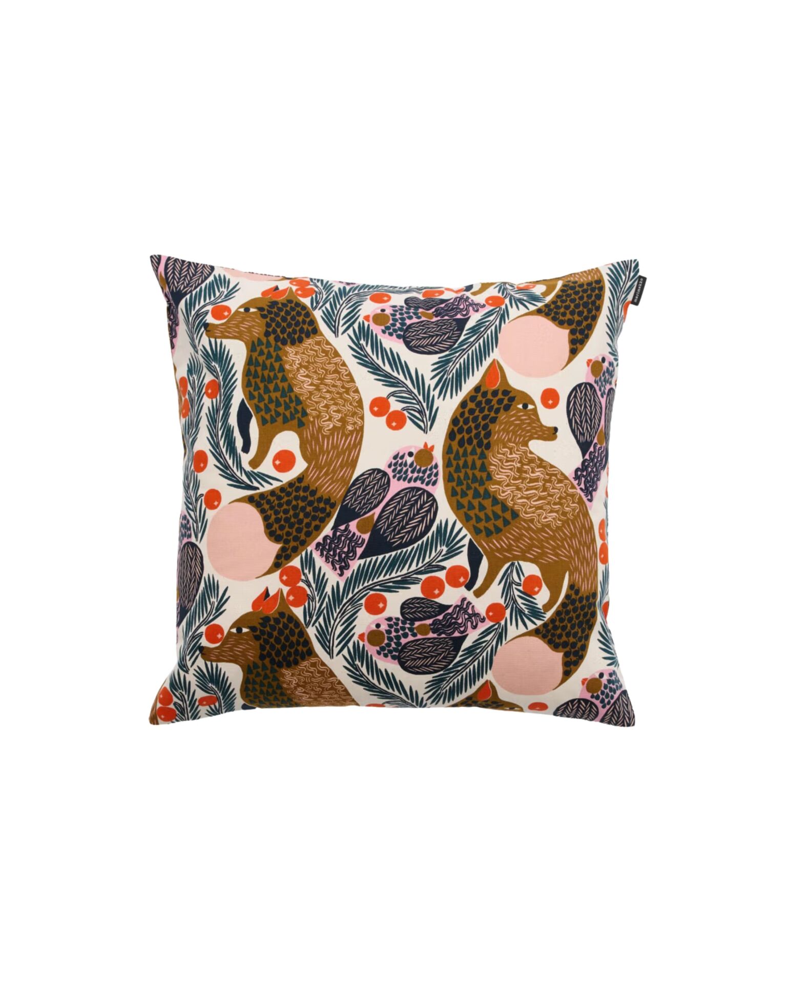 Pieni Ketunmarja Tyynynpäällinen 50x50 cm valkoinen, monivärinen
