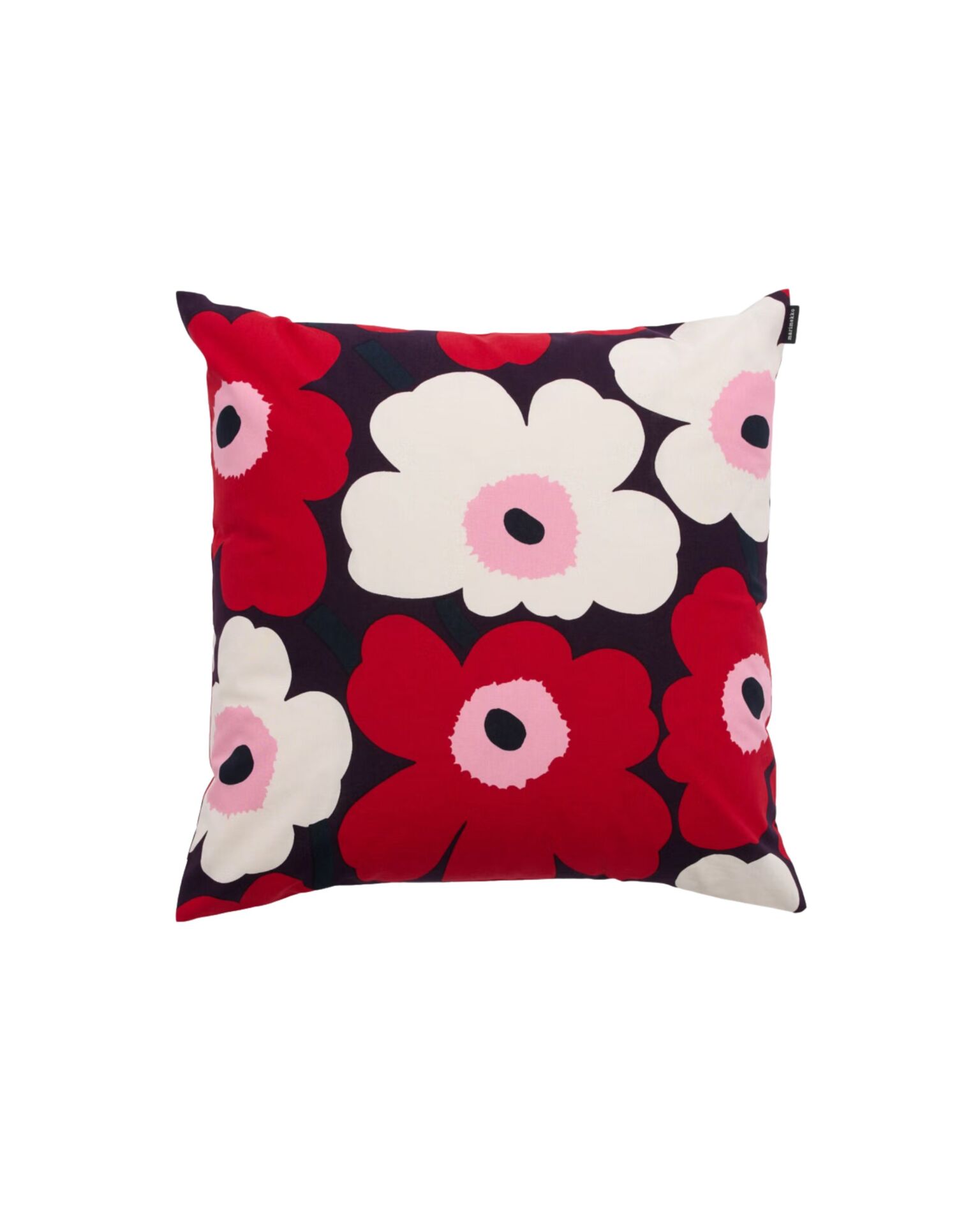 Pieni Unikko Tyynynpäällinen 50x50 cm luumu, karpalo, l.valk., ruusu