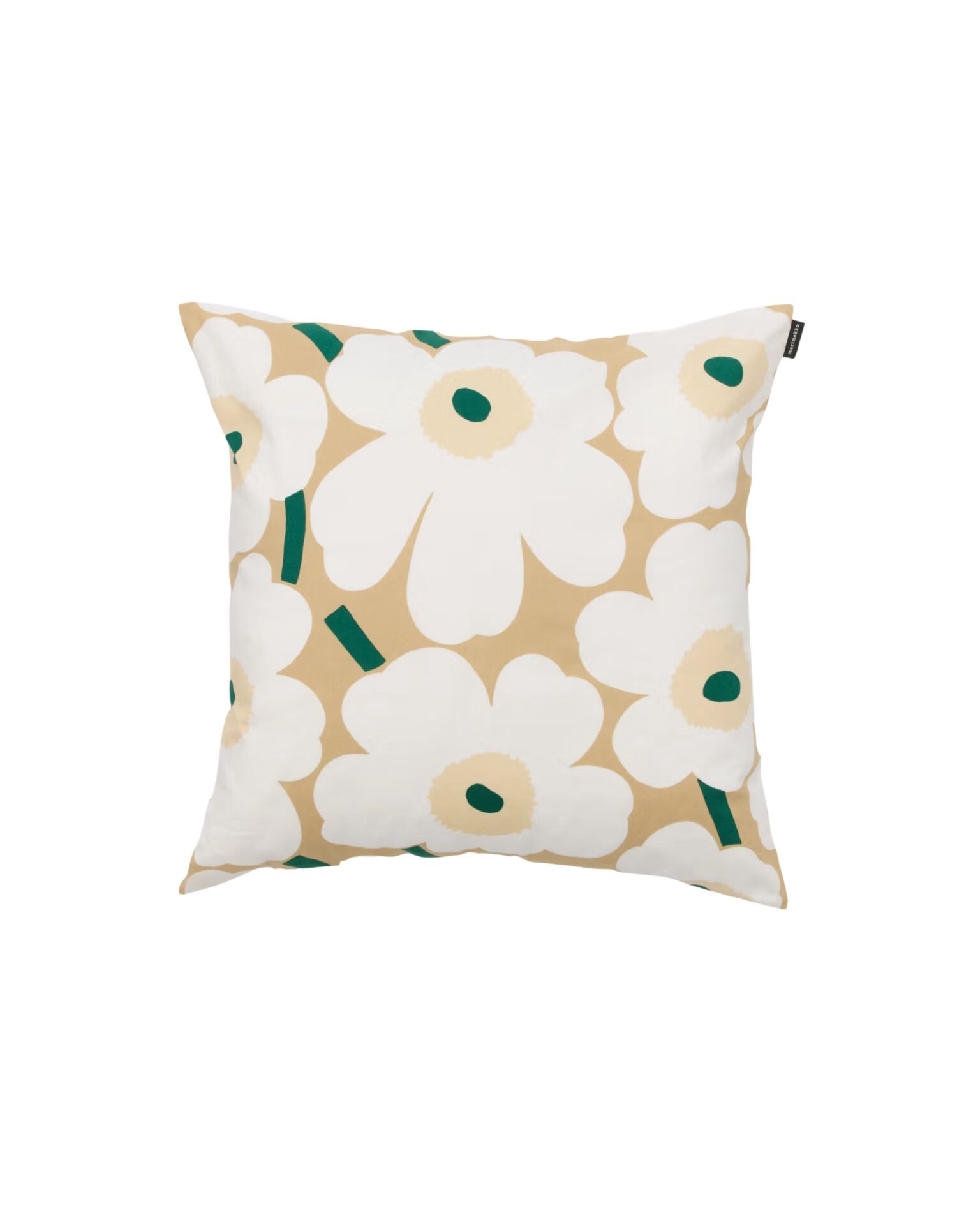 Pieni Unikko Tyynynpäällinen 50x50 cm hiekka/vihreä